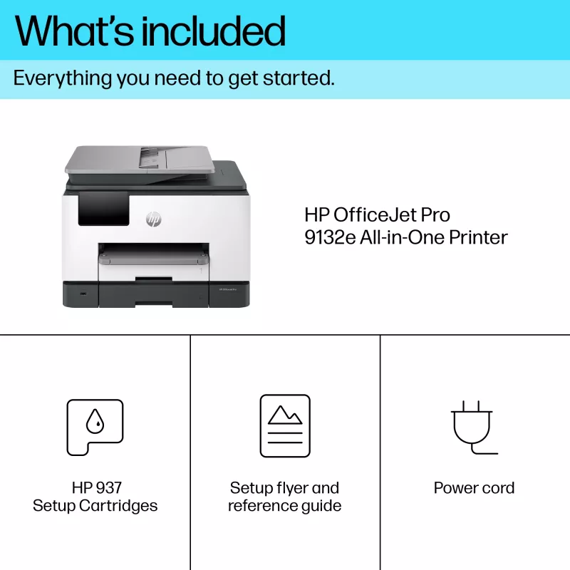 HP OfficeJet Pro 9132e draadloze all-in-one kleurenprinter, Instant Ink; dubbelzijdig printen