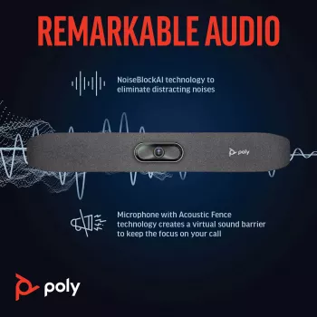 HP Poly Studio R30 USB-videobar, Vietnam, 0 - 40 °C, 15 - 80%, 0 - 3000 m, Windows 8, Windows 8.1, Windows 10, Windows 11, Mac OS X 10.10 Yosemite, MacOS