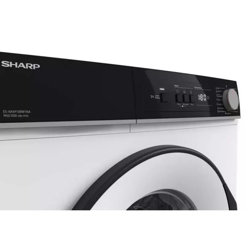 Wasmachine Sharp ES-NFA910BW1NA-PL, frontlader, 9 kg, energie-efficiëntieklasse A