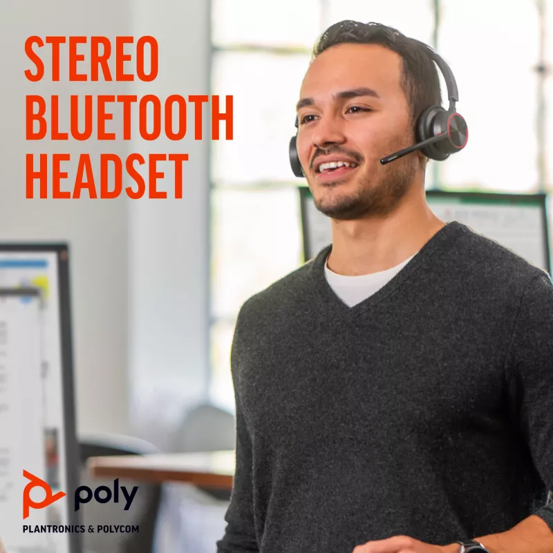HP Poly Voyager 4320 UC stereo USB-A headset +BT700 USB-A adapter +laadstation