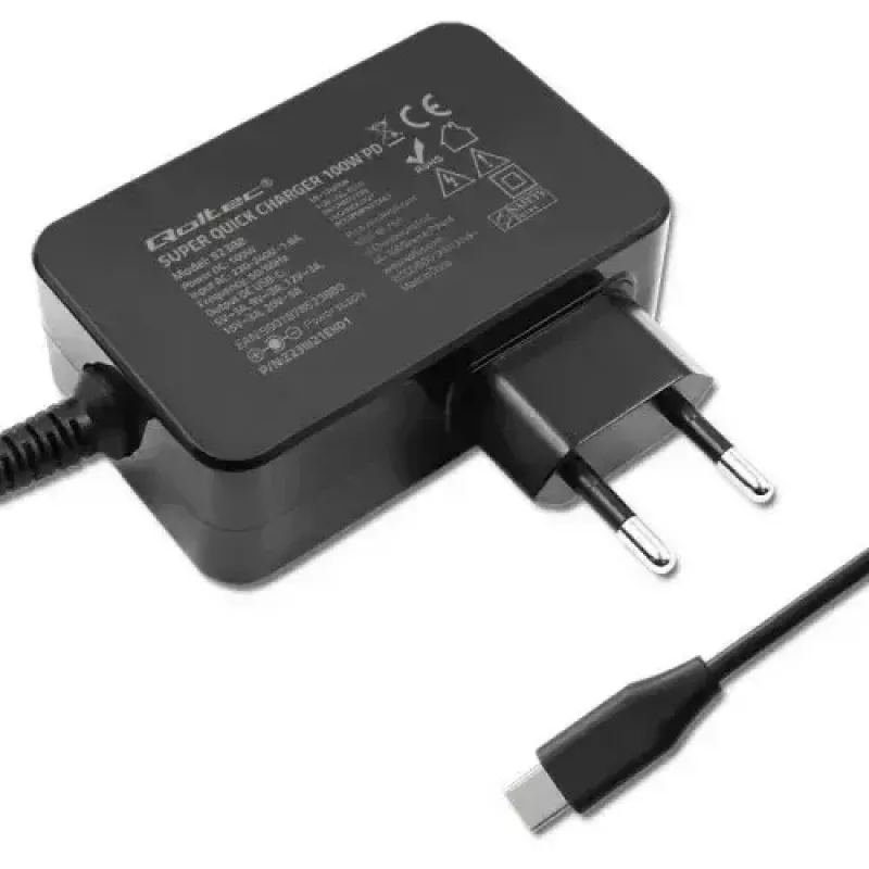 Oplader Qoltec 52388 Indoor Fast Charging 20V 5A zwart