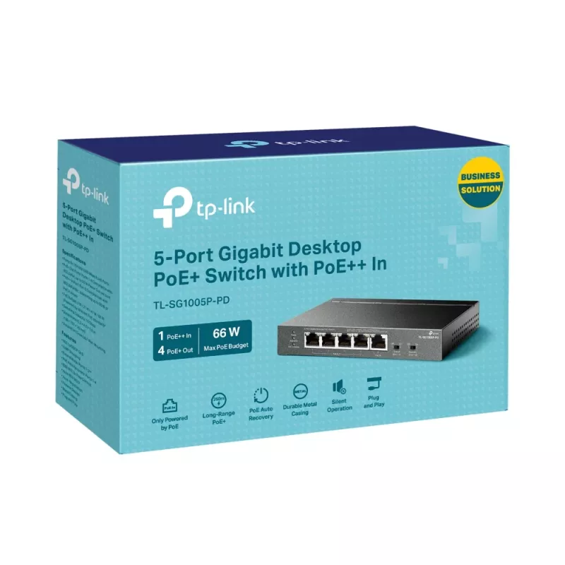 TP-Link TL-SG1005P-PD netwerkswitch Gigabit Ethernet (10/100/1000) Power over Ethernet (PoE) zwart