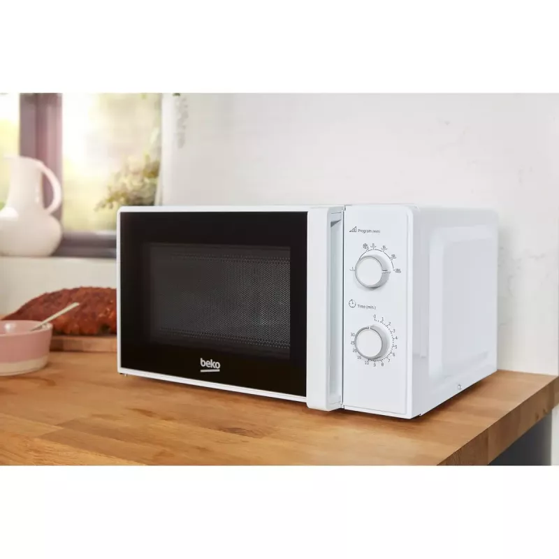 Beko MOC20100WFB solo magnetron, 700 W, 20 l, draaiplateau van 24,5 cm, mechanische bediening, wit