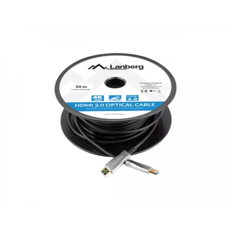 LANBERG HDMI-kabel M/m V2.0 Optical Aoc - 10m zwart