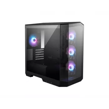 PC-behuizing MSI MAG PANO M100R PZ micro tower zwart — microATX/ITX, zijvenster, multi-LED, 39 cm GPU, USB-C