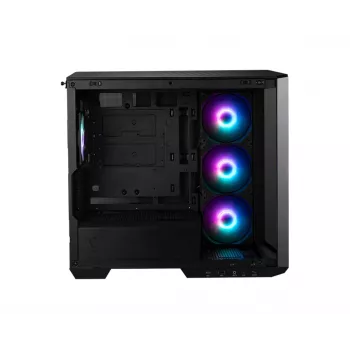PC-behuizing MSI MAG PANO M100R PZ micro tower zwart — microATX/ITX, zijvenster, multi-LED, 39 cm GPU, USB-C