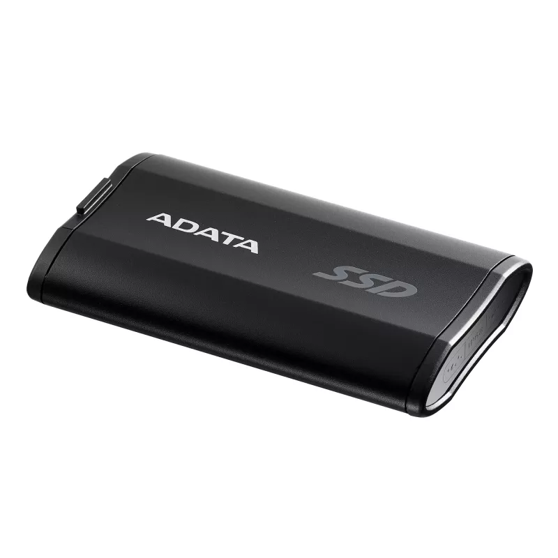 Draagbare SSD ADATA SD810 500 GB — USB Type-C, USB 3.2 Gen 2x2, 2000 MB/s, IP68, aluminium, zwart