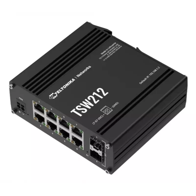 TELTONIKA TSW212 managed PoE+ Gigabit Ethernet-switch (8-poorts + 2 SFP)