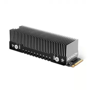 Axagon CLR-M2XT passieve aluminium koeler voor enkel- en dubbelzijdige M.2 SSD's formaat 2280, hoogte 24 mm