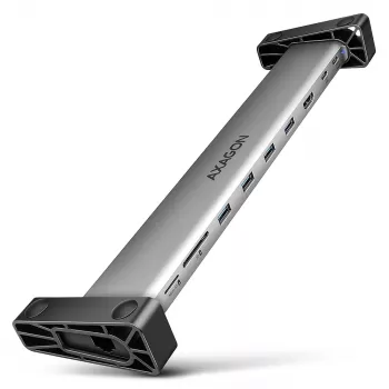 Axagon HMC-10HLS, USB 5Gbps-hub, 4x USB-A, HDMI 4k/60Hz, RJ-45, SD/microSD, PD 100W
