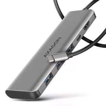 Axagon HMC-5H USB 5Gbps-hub, 3x USB-A, HDMI 4K/30Hz, PD 100W, 100cm USB-C-kabel
