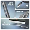 Axagon HMC-5H USB 5Gbps-hub, 3x USB-A, HDMI 4K/30Hz, PD 100W, 100cm USB-C-kabel