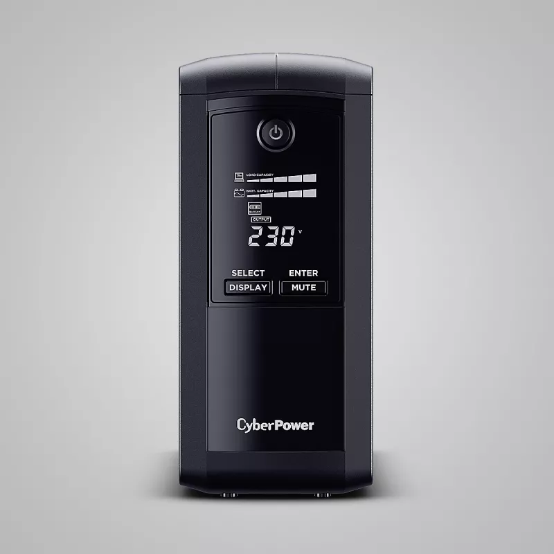 Noodstroomvoeding CYBERPOWER VP700ELCD-FR 0,7 kVA (390 W), Line-Interactive, 4 Type-E-uitgangen, LCD, USB, RS-232