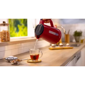 Elektrische waterkoker Bosch TWK1M124 — 1,7 L, 2400 W, rood, draadloos, 360°-basis
