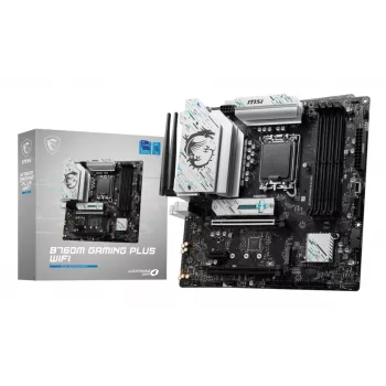 Moederbord MSI B760M GAMING PLUS WIFI – Intel B760, LGA 1700, micro ATX, DDR5, 4 DIMM, Wi‑Fi 6E, 2.5Gb LAN