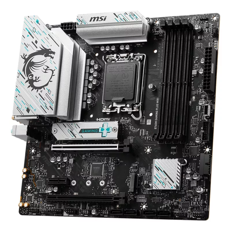Moederbord MSI B760M GAMING PLUS WIFI – Intel B760, LGA 1700, micro ATX, DDR5, 4 DIMM, Wi‑Fi 6E, 2.5Gb LAN