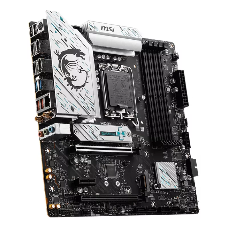 Moederbord MSI B760M GAMING PLUS WIFI – Intel B760, LGA 1700, micro ATX, DDR5, 4 DIMM, Wi‑Fi 6E, 2.5Gb LAN