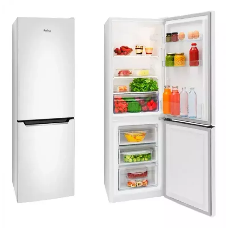 Amica FK200.4(E) vrijstaande koel-vriescombinatie, vriezer onderin, koelkast 109 l + vriezer 48 l, energieklasse E, wit
