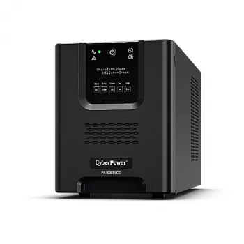 Uninterruptible Power Supply CYBERPOWER PR1000ELCD — 1 kVA (900 W), Line-Interactive, zuivere sinusgolf, 8× C13-uitgangen, LCD, hot-swap accu