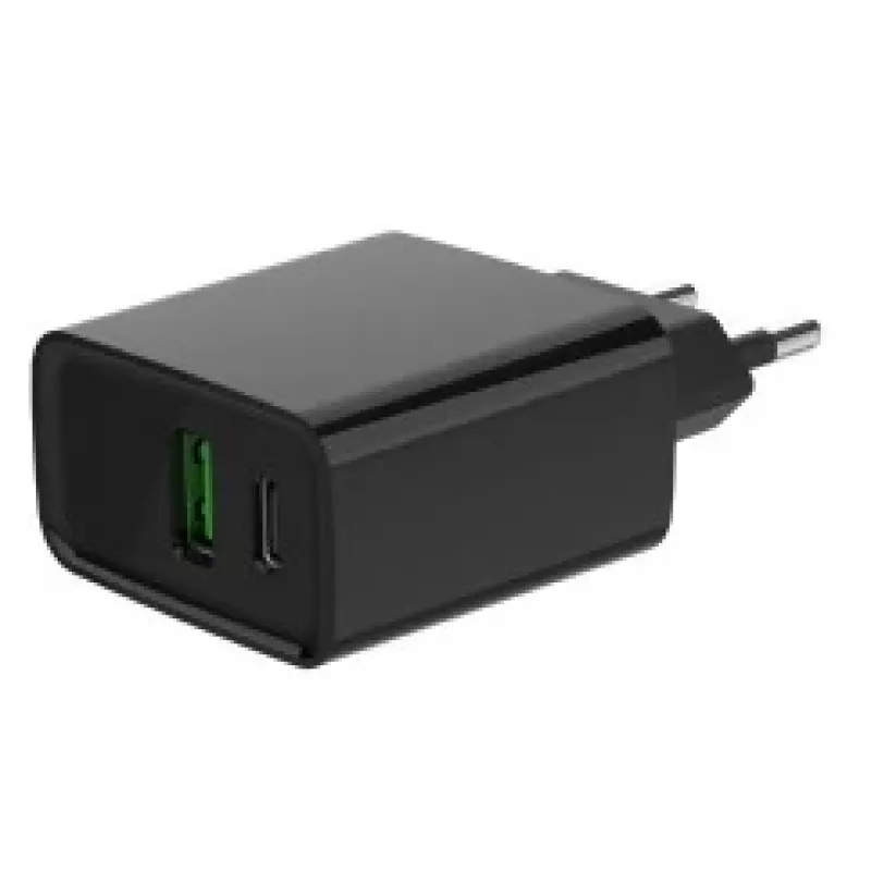 GEMBIRD USB-snellader – 2 poorten Type-A & C, 20 W – zwart