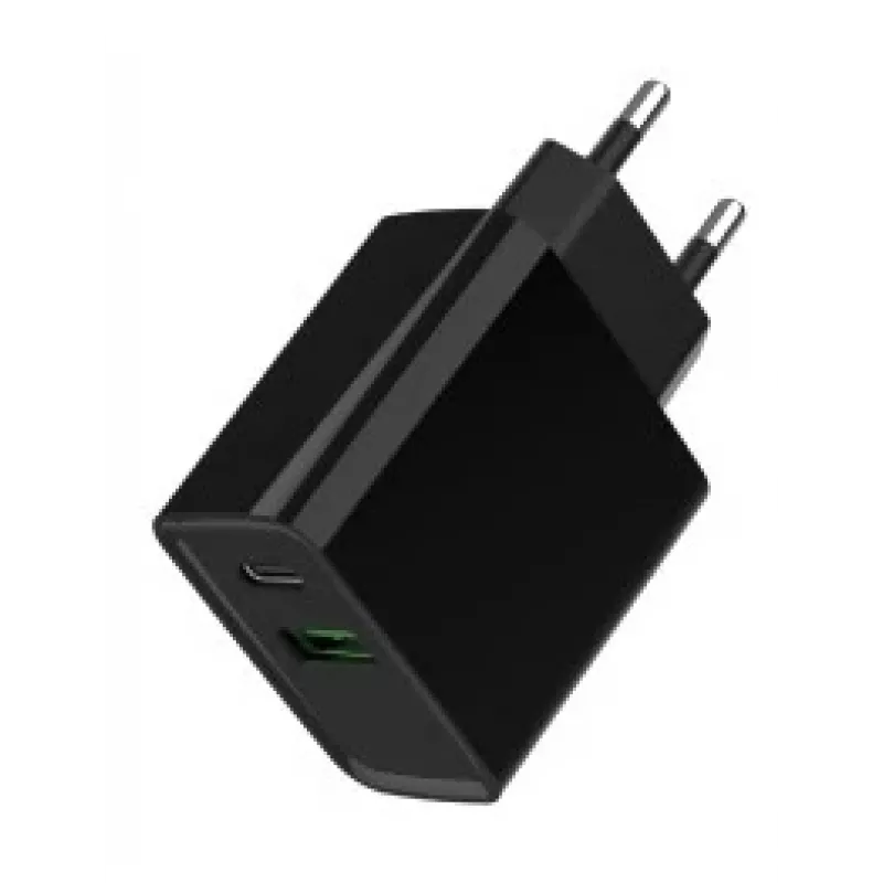 GEMBIRD USB-snellader – 2 poorten Type-A & C, 20 W – zwart