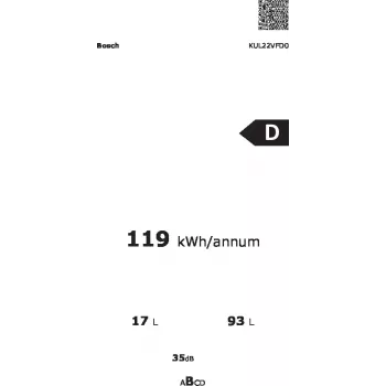 Bosch Serie 4 KUL22VFD0 koel-vriescombinatie onderbouw 110 L