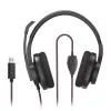 Hama HS-USB400 V2 headset bedraad hoofdband kantoor/callcenter USB Type-A zwart, rood