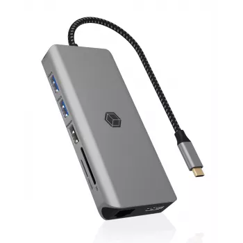 ICY BOX IB-DK4061-CPD bedrade USB 3.2 Gen 1 (3.1 Gen 1) Type-C grijs