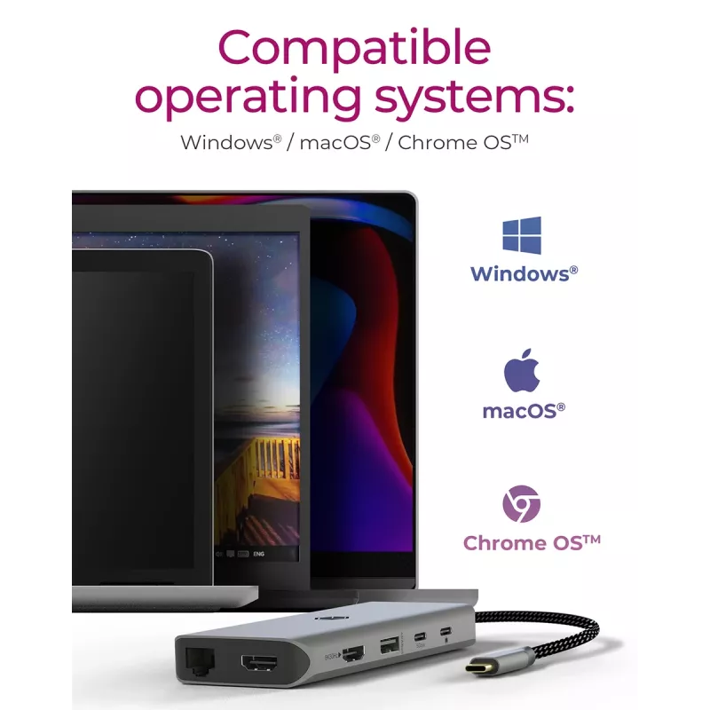 ICY BOX IB-DK4061-CPD bedrade USB 3.2 Gen 1 (3.1 Gen 1) Type-C grijs