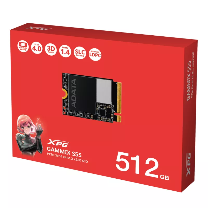 XPG SGAMMIXS55-512G-C interne SSD 512 GB M.2 PCI Express 4.0 NVMe 3D-NAND