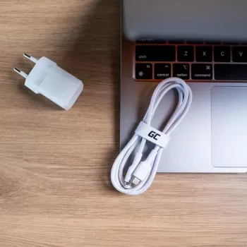 Kabel Green Cell Lightning naar USB‑C 1 m, 29 W, wit, Data 480 Mbit/s