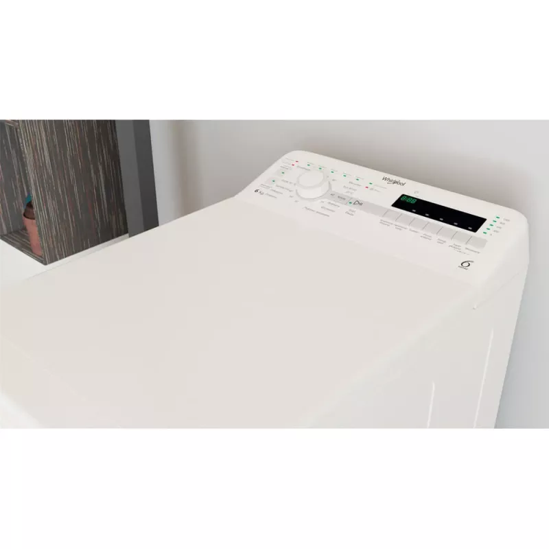 Whirlpool NTDLR 6040S PL/N bovenlader wasmachine, 6 kg, 1000 tpm, 6th Sense, energieklasse C, wit