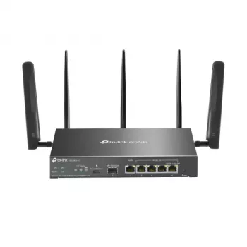 TP-Link Omada 4G+ Cat6 AX3000 Gigabit VPN-router, Wi-Fi 6 (802.11ax), dual-band (2,4 GHz / 5 GHz), Ethernet LAN, 4G, zwart, desktop-/mastrouter