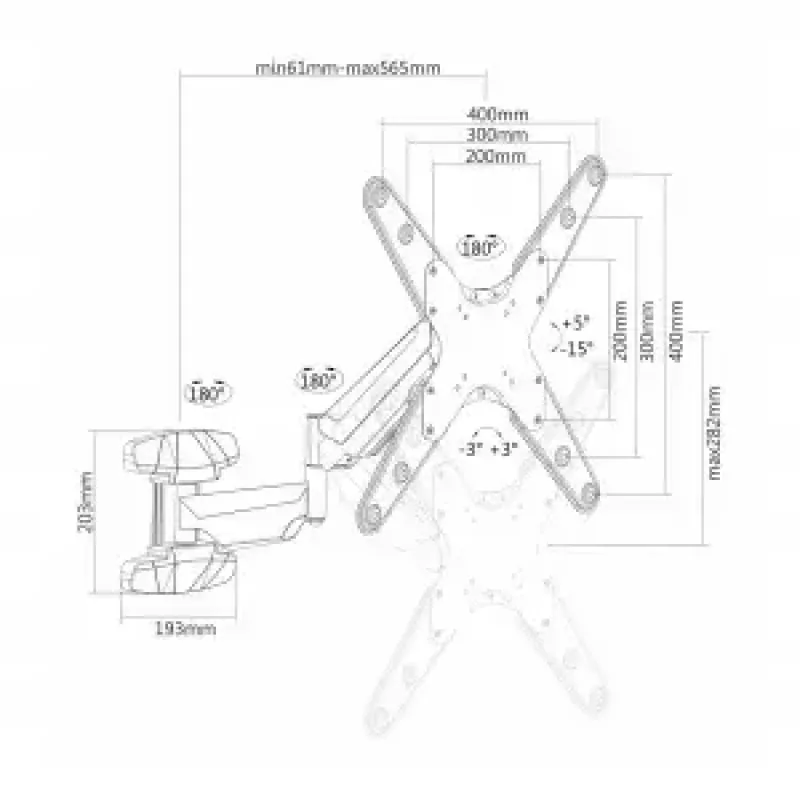 Wandbeugel ART RAMT AR-84G tv-beugel/standaard
