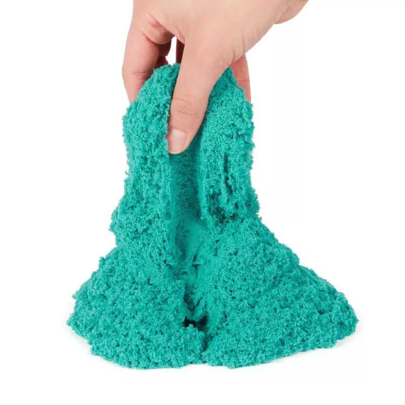 Kinetic Sand, kasteeldoos met 454 g turquoise speelzand, opbergbak, sensorisch speelgoed voor kinderen vanaf 3 jaar