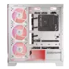 Pc-behuizing MODECOM Volcano SPACE APEX ARGB MIDI Tower wit – staal, zijvenster, ARGB-ventilator, USB-C