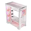 Pc-behuizing MODECOM Volcano SPACE APEX ARGB MIDI Tower wit – staal, zijvenster, ARGB-ventilator, USB-C
