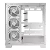 Pc-behuizing MODECOM Volcano SPACE APEX ARGB MIDI Tower wit – staal, zijvenster, ARGB-ventilator, USB-C