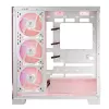 Pc-behuizing MODECOM Volcano SPACE APEX ARGB MIDI Tower wit – staal, zijvenster, ARGB-ventilator, USB-C