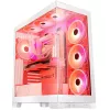 Pc-behuizing MODECOM Volcano SPACE APEX ARGB MIDI Tower wit – staal, zijvenster, ARGB-ventilator, USB-C