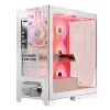 Pc-behuizing MODECOM Volcano SPACE APEX ARGB MIDI Tower wit – staal, zijvenster, ARGB-ventilator, USB-C
