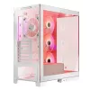 Pc-behuizing MODECOM Volcano SPACE APEX ARGB MIDI Tower wit – staal, zijvenster, ARGB-ventilator, USB-C