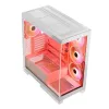 Pc-behuizing MODECOM Volcano SPACE APEX ARGB MIDI Tower wit – staal, zijvenster, ARGB-ventilator, USB-C