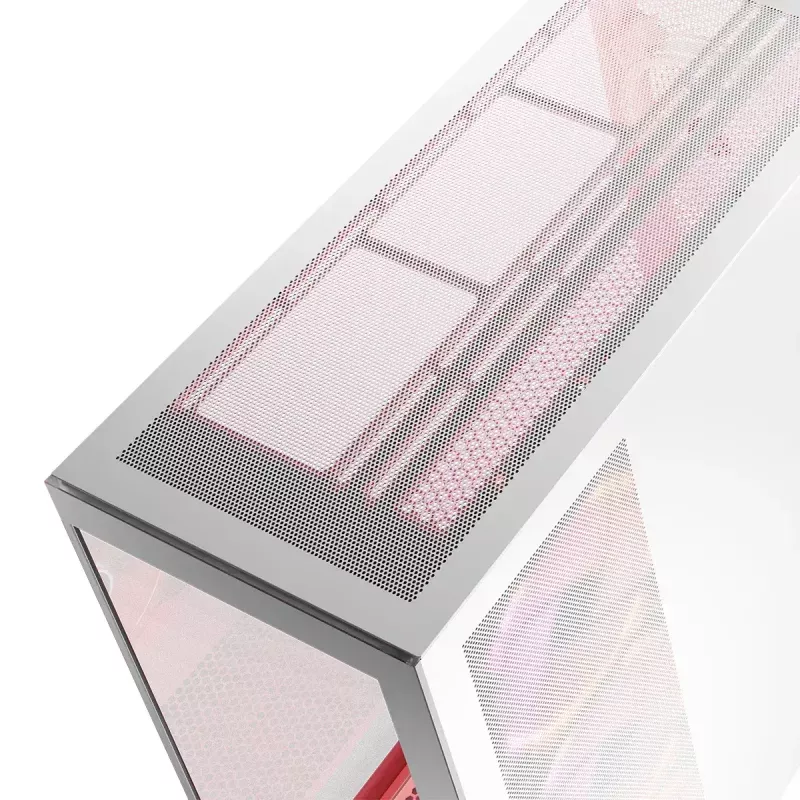 Pc-behuizing MODECOM Volcano SPACE APEX ARGB MIDI Tower wit – staal, zijvenster, ARGB-ventilator, USB-C