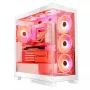 Pc-behuizing MODECOM Volcano SPACE APEX ARGB MIDI Tower wit – staal, zijvenster, ARGB-ventilator, USB-C