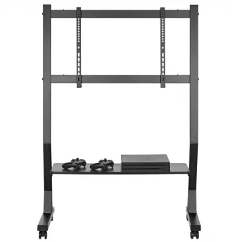Vloerstandaard TECHLY 366983 voor 45–90 inch televisies, zwart, staal, hoogte 1026–1126 mm, max. VESA 800x400, belasting 60 kg