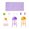 Barbie Getaway poppenhuis met pop, 4 speelgebieden en 11 decoratieaccessoires