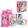 Barbie Getaway poppenhuis met pop, 4 speelgebieden en 11 decoratieaccessoires