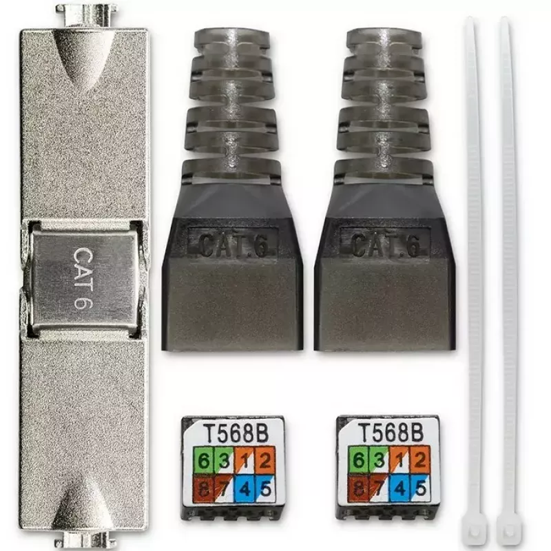 Gereedschapsloze RJ45-stekker QOLTEC 54540 CAT6 STP voor afgeschermde ethernetkabels