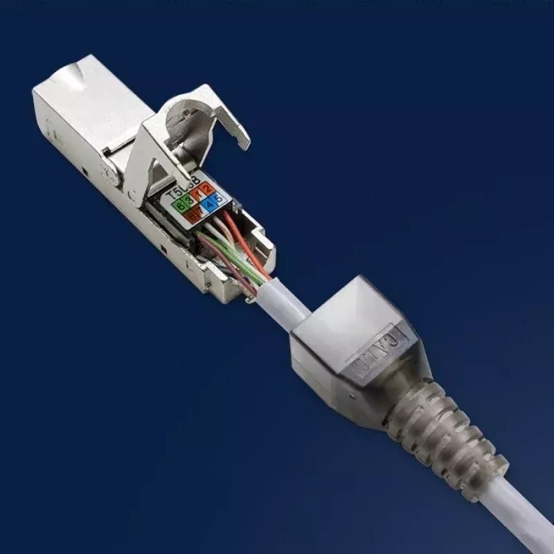 Gereedschapsloze RJ45-stekker QOLTEC 54540 CAT6 STP voor afgeschermde ethernetkabels